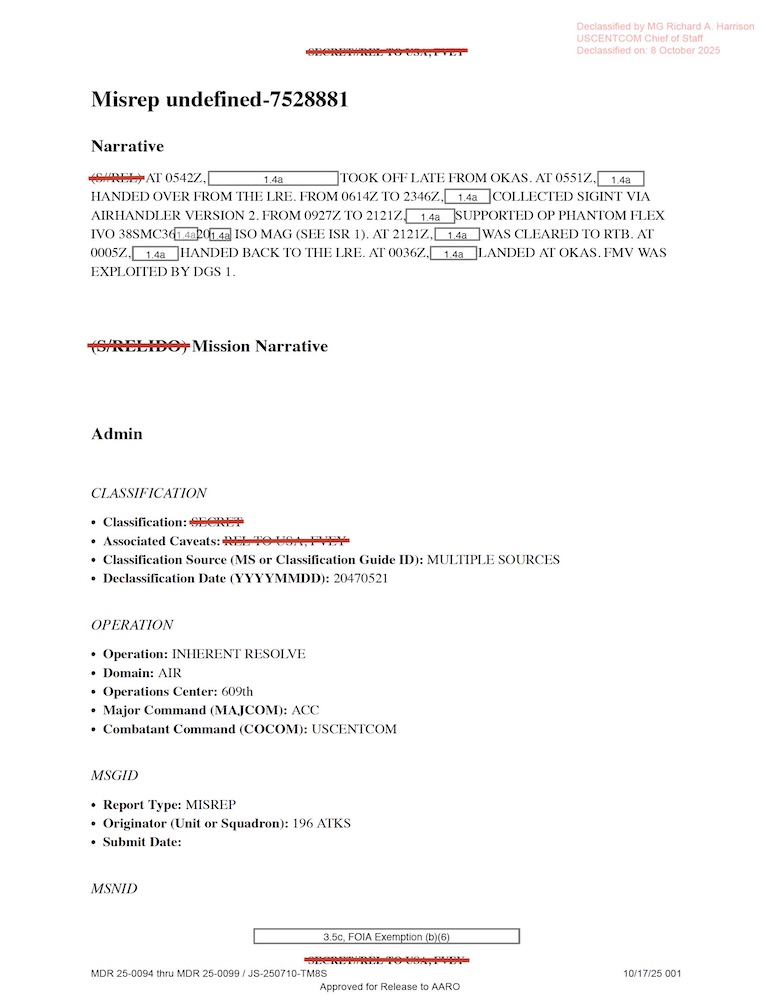DOW-UAP-D12, Mission Report, Iraq, May 2022