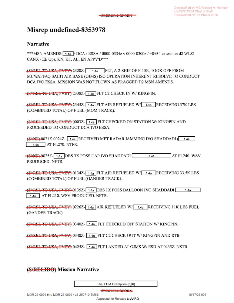DOW-UAP-D19, Mission Report, Syria, February 21, 2023