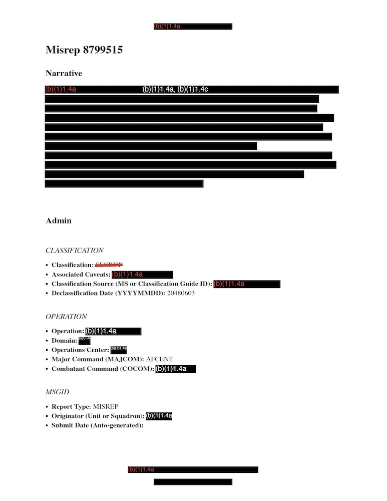 DOW-UAP-D3, Mission Report, Arabian Gulf, 2020