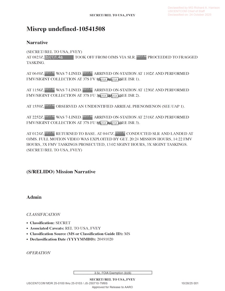 DOW-UAP-D32, Mission Report, Syria, October 2024