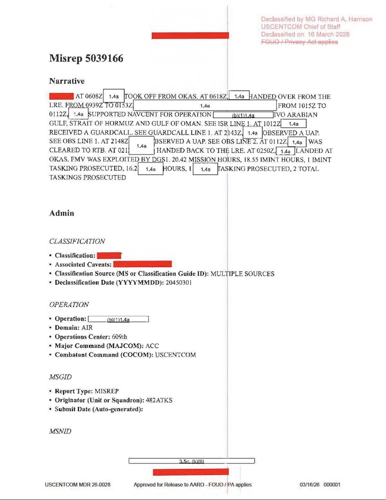 DOW-UAP-D64, Mission Report, Iran, November 2020