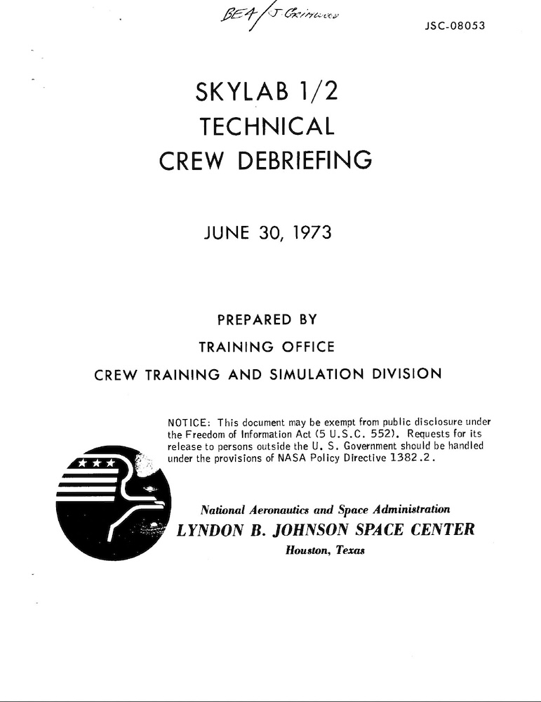 NASA-UAP-D7, Skylab Techincal Crew Debriefing 1973